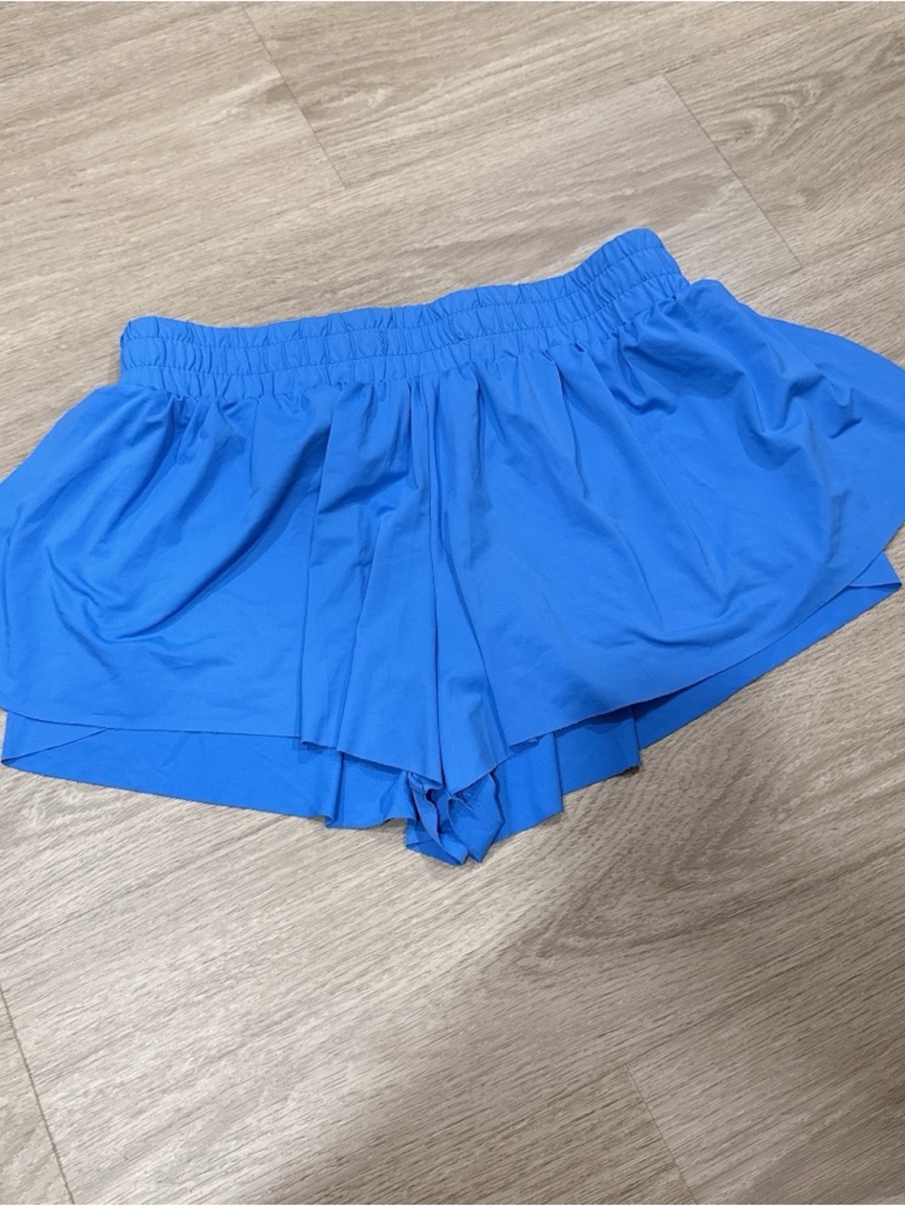 Blue Women's Ruffle Active Shorts